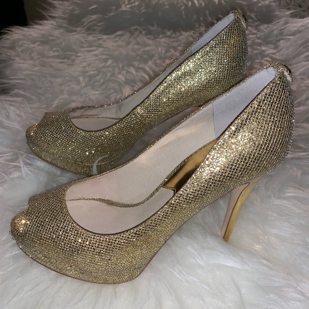 MICHAEL Michael Kors York Platform Peep Toe Gold